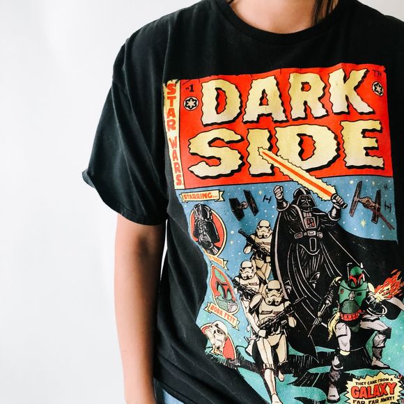 Tops - Black Star Wars Cartoon Graphic Tshirt